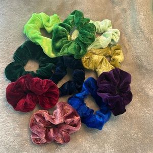Multicolor Velvet Scrunchie Bundle of 10